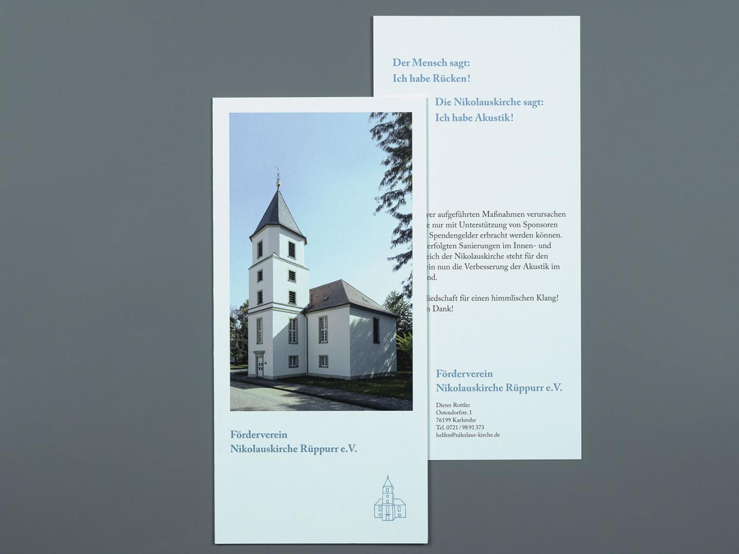 Förderverein Nikolauskirche Rüppurr Flyer mit Einleger