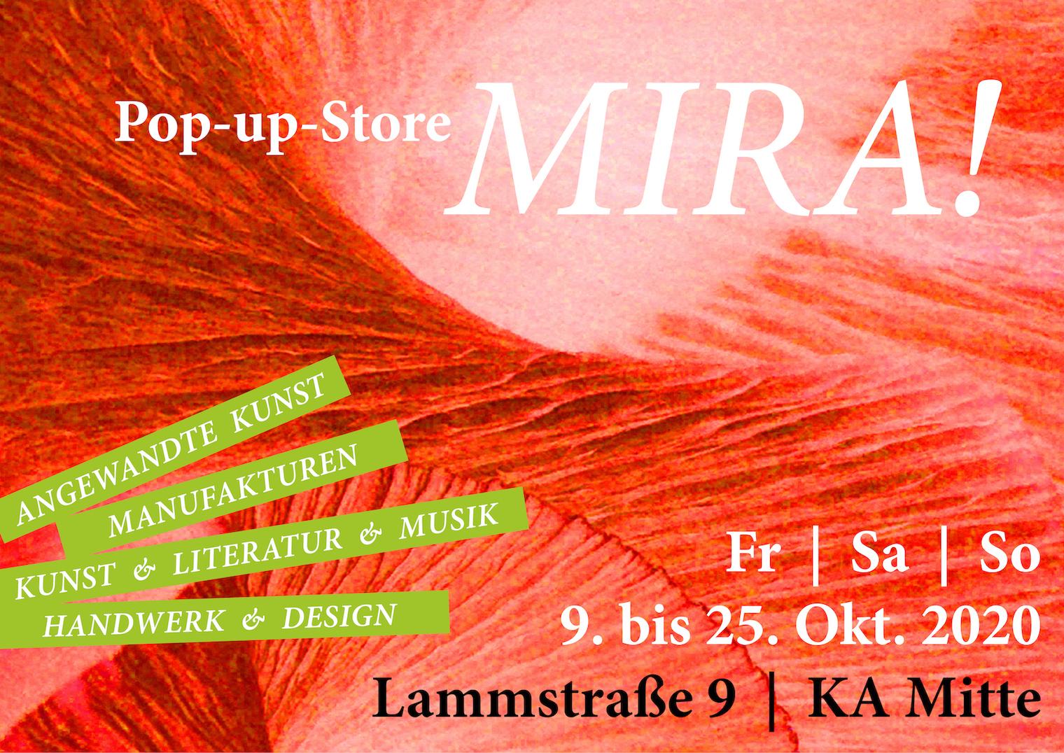 MIRA! Pop-up-Store - 09. bis 25. Oktober 2020 MIRA! Pop-up-Store - 09. bis 25. Oktober 2020