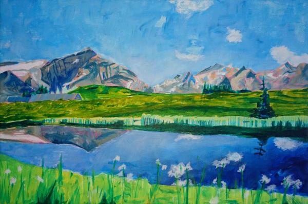 Mick Starke - Bergsee - 40 x 60 cm - Acryl auf Leinwand - Auftragsarbeit Mick Starke - Bergsee - 40 x 60 cm - Acryl auf Leinwand - Auftragsarbeit