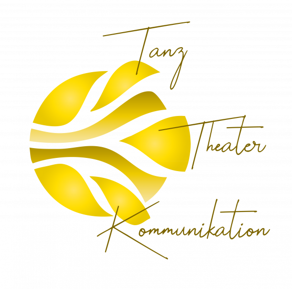 Dieses Logo zeigt eine Fließende Grafik, die die Bereiche Tanz, Theater und Kommunikation repräsentieren